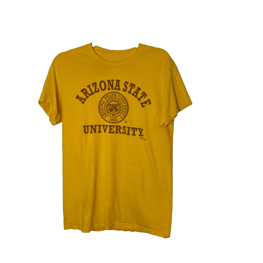 Arizona State University T-Shirt Sz Small Gold Screenprinted No Tag